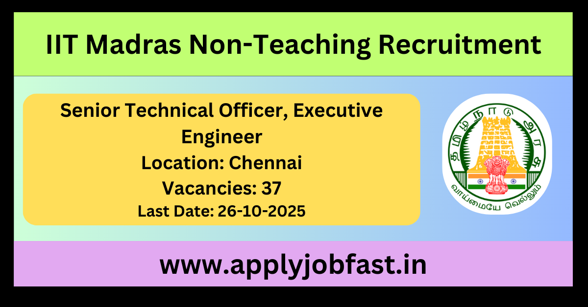 IIT Madras Non-Teaching Recruitment 2025.