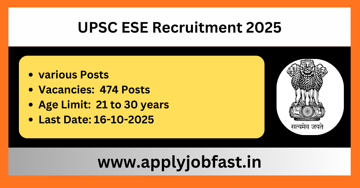 UPSC ESE Recruitment 2025.