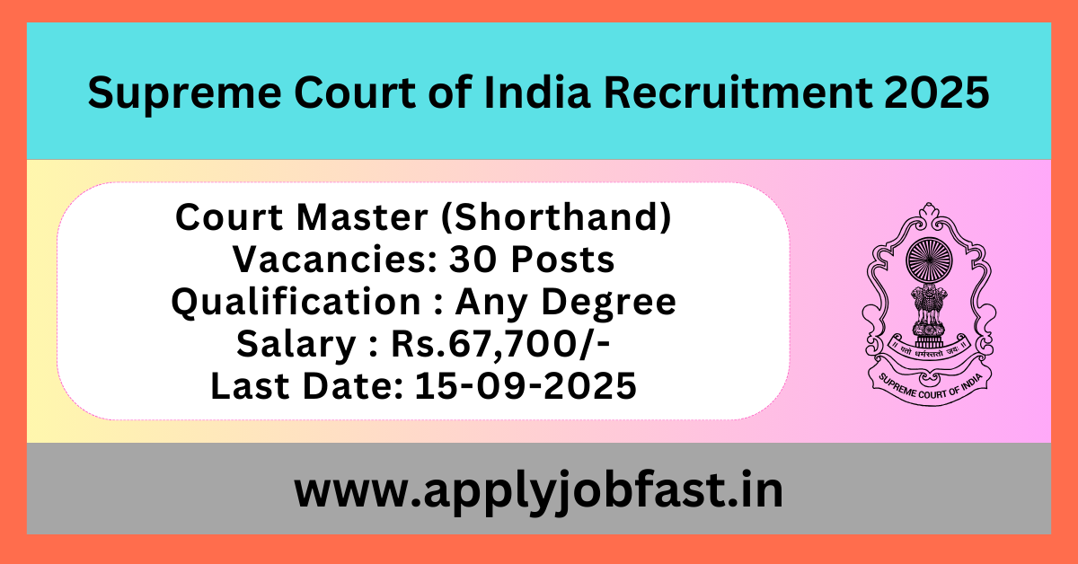 Supreme Court of India Recruitment 2025
