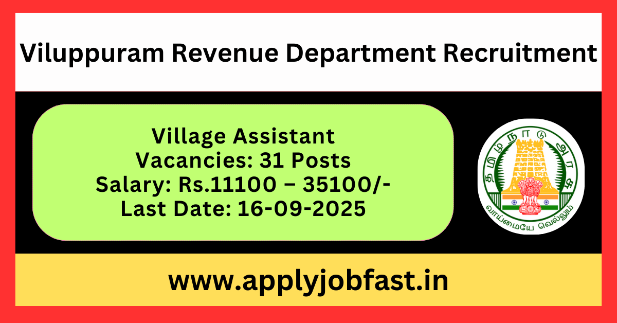 Viluppuram Revenue Department Recruitment 2025.