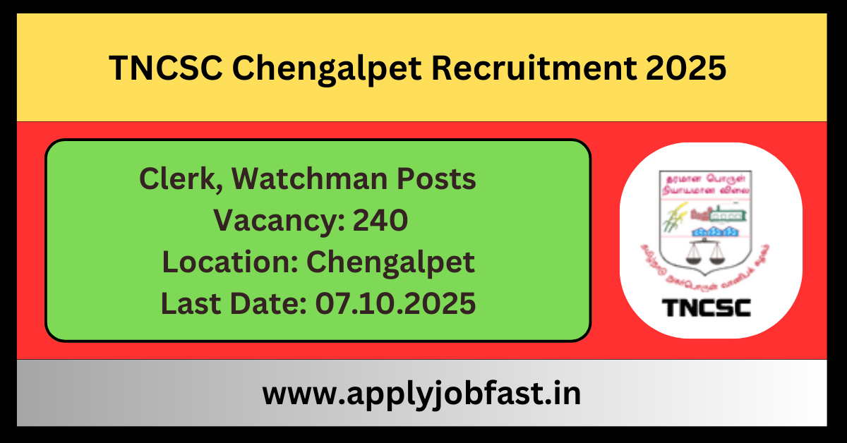 TNCSC Chengalpet Recruitment 2025