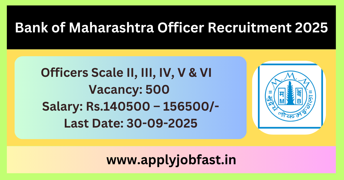 Bank of Maharashtra Officer Recruitment