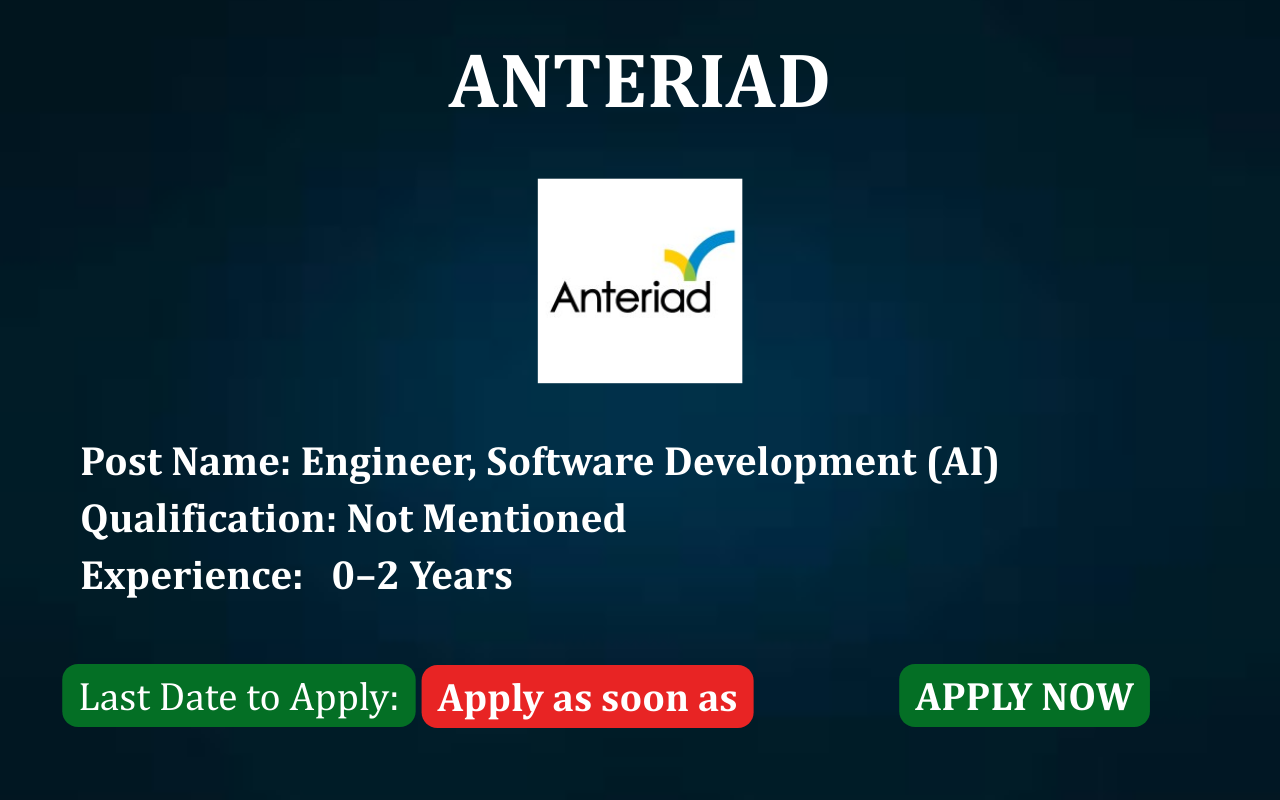 Anteriad Software Engineer job post Anteriad hiring Software Engineer ApplyJobFast Anteriad careers Software Engineer Bangalore