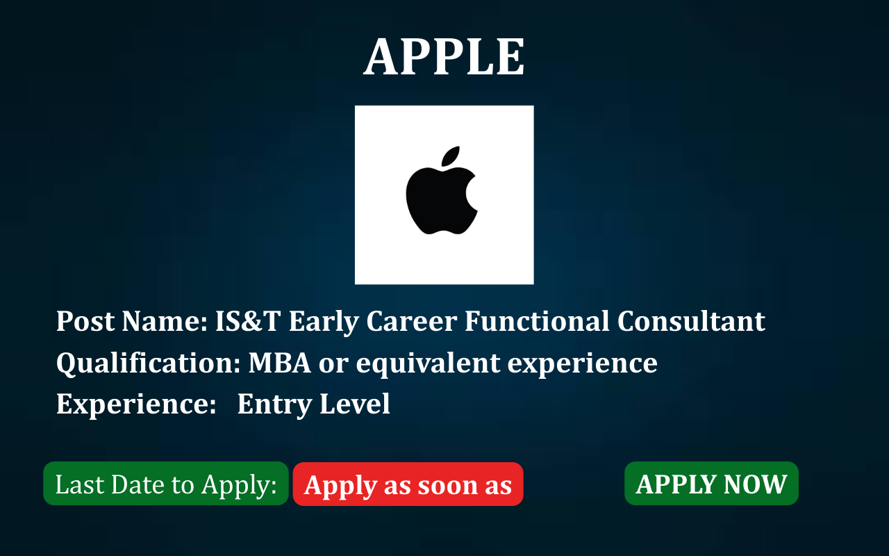 APPLE HIRING FUNCTIONAL CONSULTANT FRESHERS ELIGIBLE