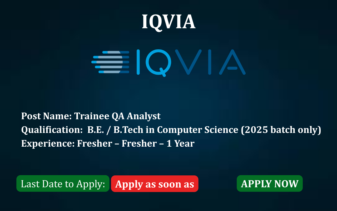 IQVIA Trainee QA Analyst job post IQVIA hiring Trainee QA Analyst ApplyJobFast IQVIA careers