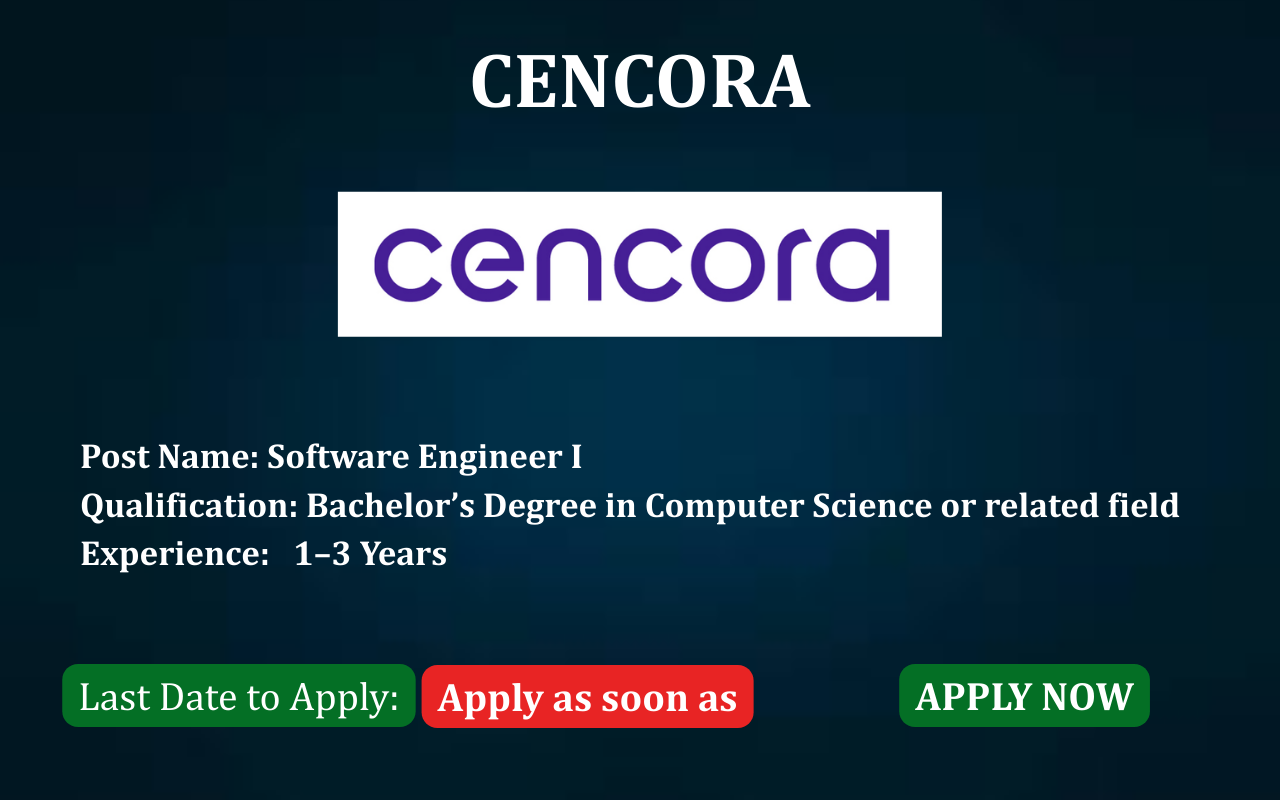 Cencora Software Engineer job post Cencora hiring Software Engineer I ApplyJobFast Cencora careers