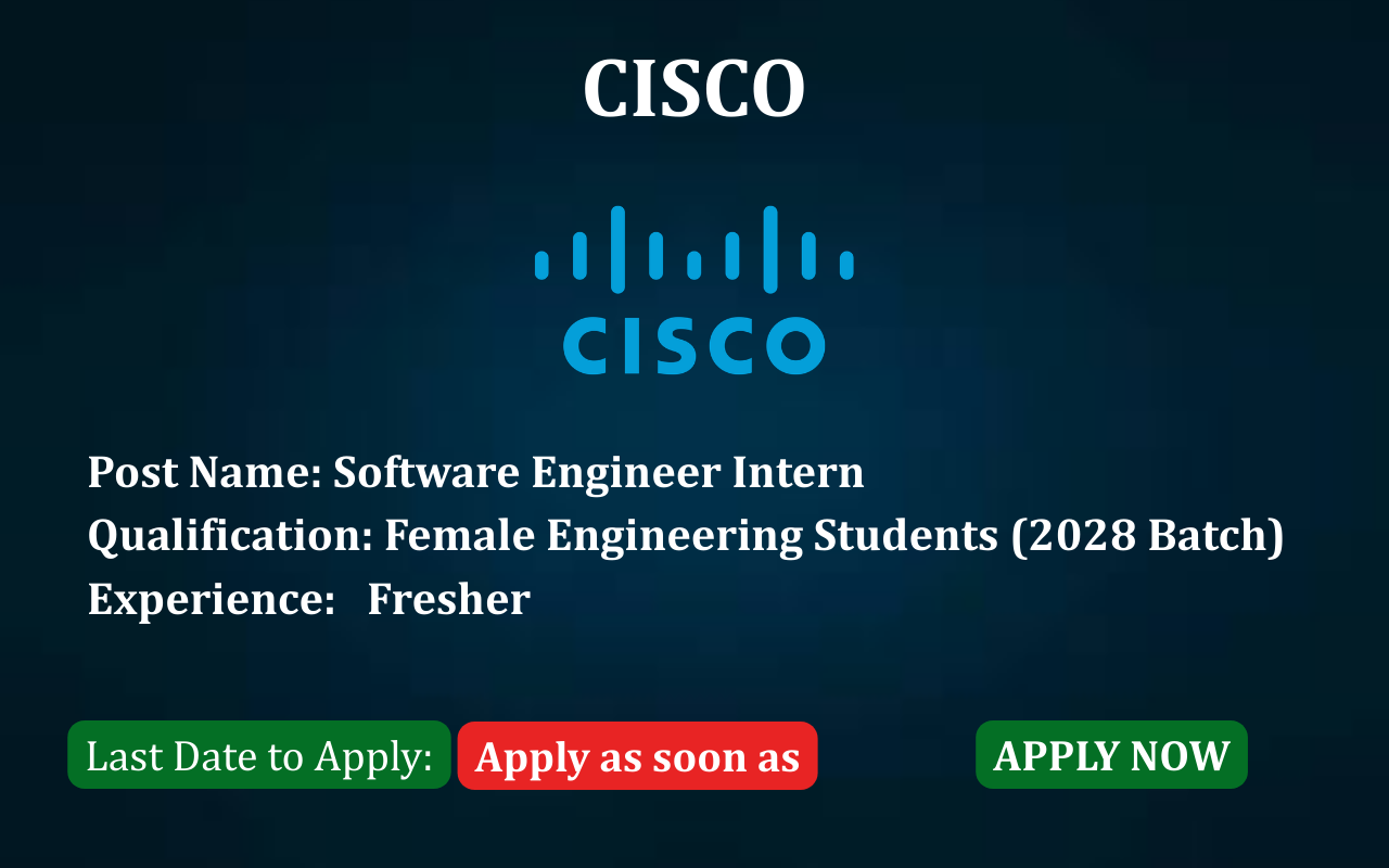Cisco Software Engineer Intern job post Cisco hiring Software Engineer Intern ApplyJobFast Cisco careers Software Engineer Intern Bangalore