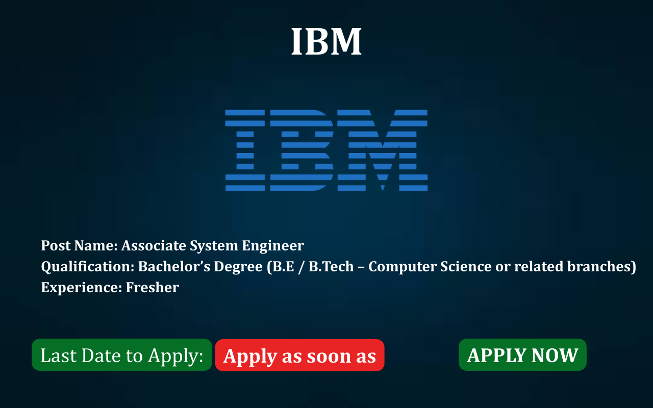 IBM System Engineer Hiring job post IBM hiring Associate System Engineer ApplyJobFast IBM careers