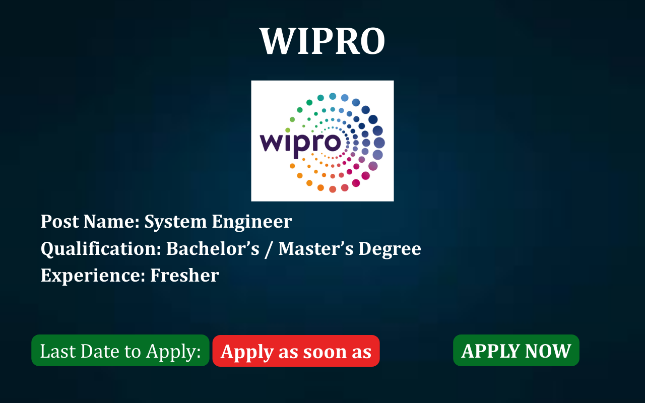 Wipro System Engineer Hiring job post Wipro hiring System Engineer ApplyJobFast Wipro careers